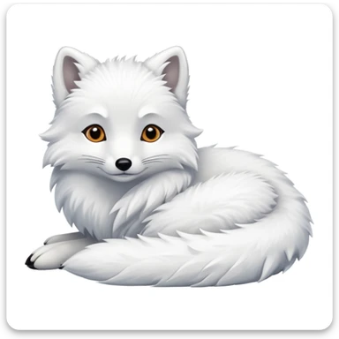 Arctic fox laying down  sticker