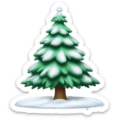 snowy christmas tree sticker