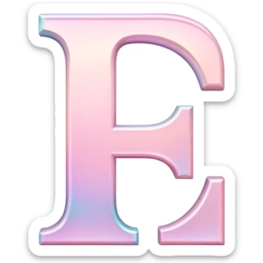 Iridescent pastel pink romantic formal elegant sophisticated cultured neat pretty beautiful nifty Font setting icon with letter I sticker