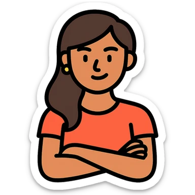icon of a confident young woman, stylized, tasteful, with feminine features, modern icon style sticker