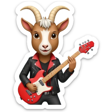 Goat rockstar potrait  sticker