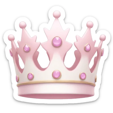 White and pastel pink crown sticker