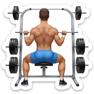 guy working out glutes with shirt on from the backwith machine  sticker
