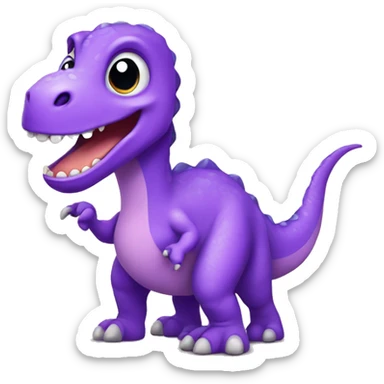 Cute purple dinosaur sticker