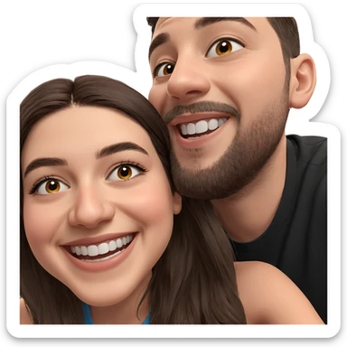smiling girl and boy portrait sticker