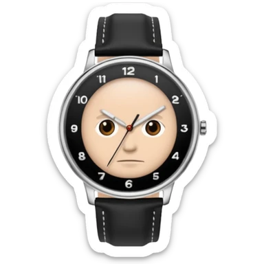 man wearing a black strap watch sticker