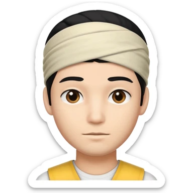 necesito una cara de un hombre con una vincha sticker