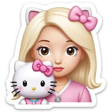  hello Kitty SANRIO holding an eyelash spoolie sticker