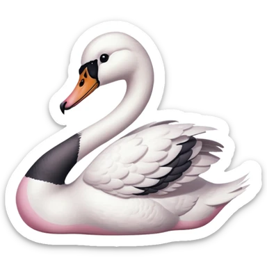 very pale grey pink swan  sticker