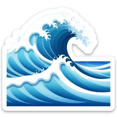 wave receding back into ocean sticker