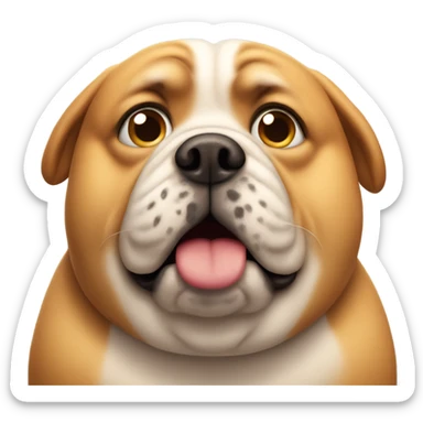 Fat dog looking stupid sticker