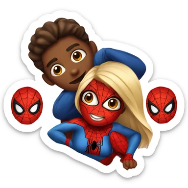 Spiderman with girl face sticker