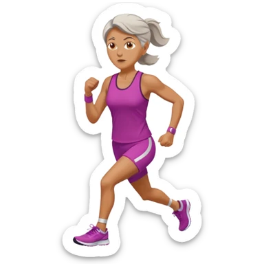 create an older woman runner sticker