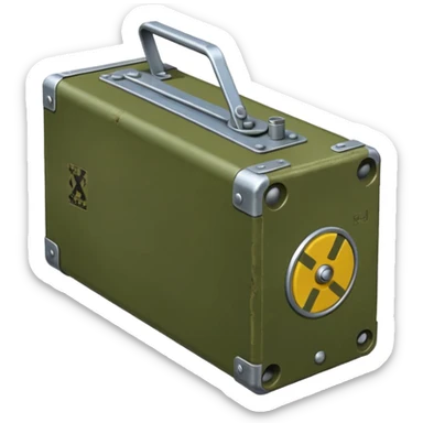 generate a realistic elongated parallelepiped anti-tank mine sticker