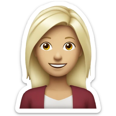 Happy blonde woman with a flag of Latvia sticker