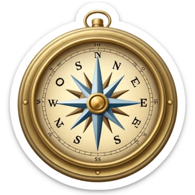 Compass pointing south sticker