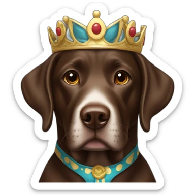 chocolate labrador in king outfit sticker