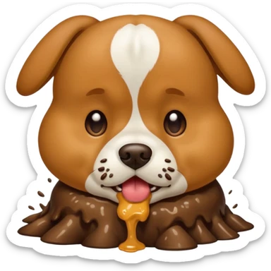 Dog eating it's own puke sticker