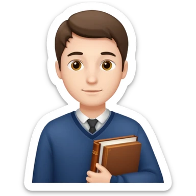 estudiante con libros pero hommbre  sticker