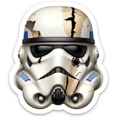 TK421 stormtrooper head view appearing like an opps, or accidental decision was made sticker