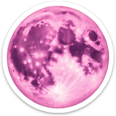Pink full moon sticker