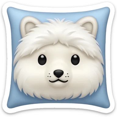 white pillow made out of fur sticker