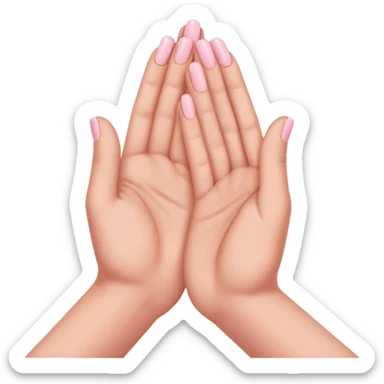 pray hands soft pink sticker