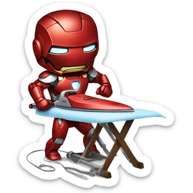 ironman ironing clothes sticker