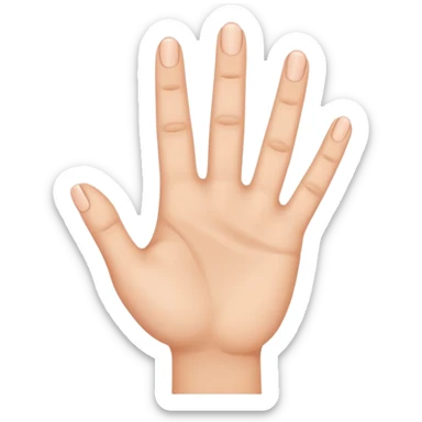 No put the THUMB away keep only 4 fingers  sticker