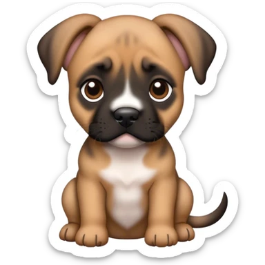 Preso Canario Puppy brown and black colored sticker