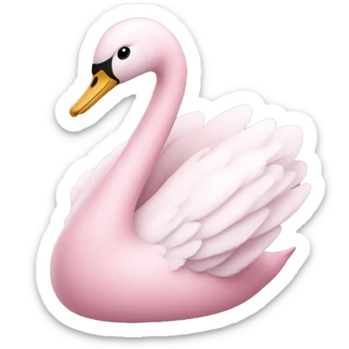 pastel pink swan sticker