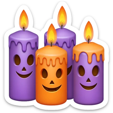 pastel halloween candles cozy sticker