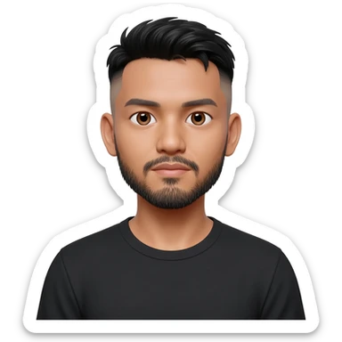 Thai young man at 25 years old fade hair cut sticker