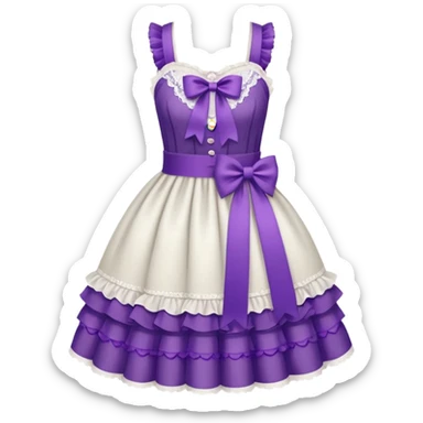 Lolita dress, white and purple sticker