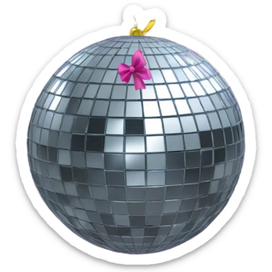 Disco ball with bow sticker