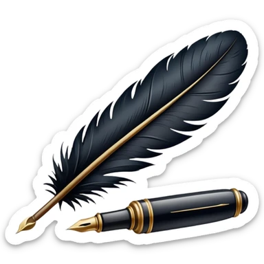 Quill and ink sticker