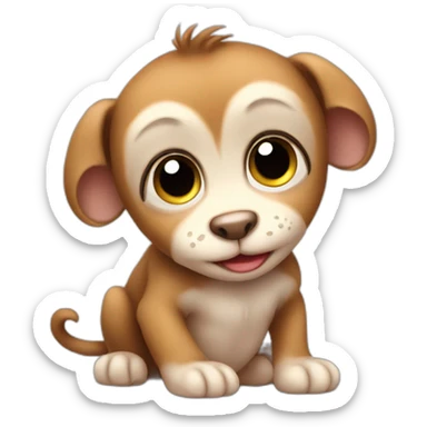 puppy monkey baby sticker