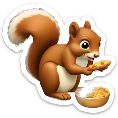 Squirrel eating food sticker