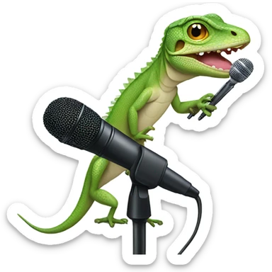 Lizard with a microphone  sticker