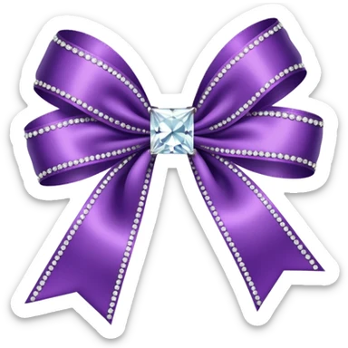 purple ribbon with diamonds sticker