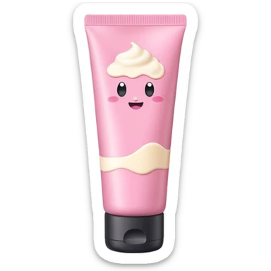pink cream tube packaging sticker