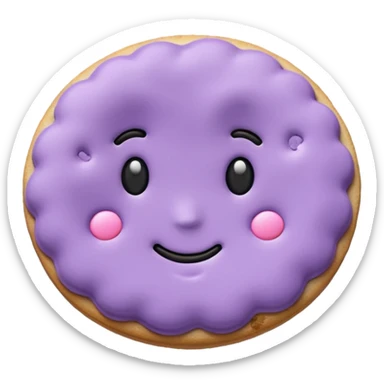  a pastel purple cookie with soft crumbly  sticker