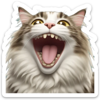 norwegian forest cat laughing  sticker