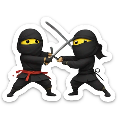 Two ninjas sword fighting sticker
