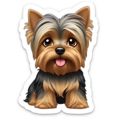 Yorkshire terrier con chupete sticker