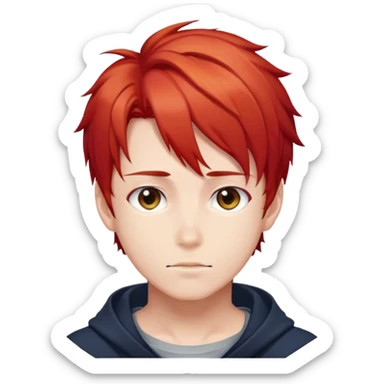 Anime boy with red hair sticker