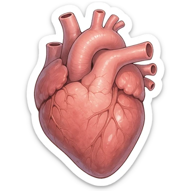 realistic anime heart, detailed shading, glossy highlights, soft pink and red tones, subtle texture sticker