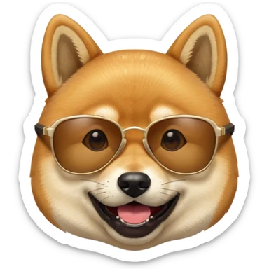 Shiba Jasper with sunglasses  sticker