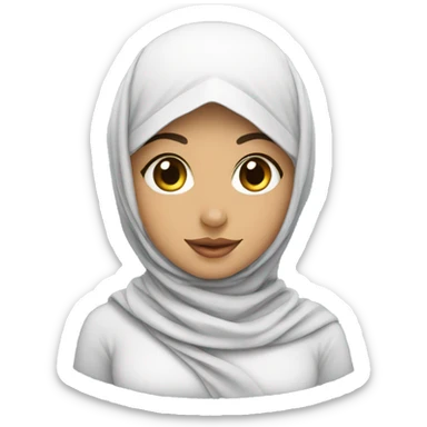 Arabic hijab girl with a hijab and  her cat sticker