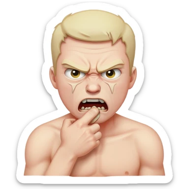 Angry man choking himself sticker